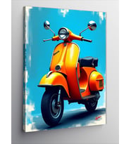 Kanvas Tablo Sarı Vespa Parıltısı