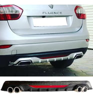 Renault Fluence Siyah Difüzör Difizör Yuvarlak Egzoz Görünüm Reflektörlü
