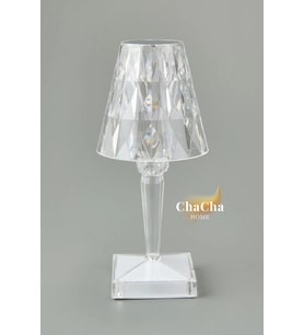 ChaCha Home Brilliant LED Lamba 25,5 cm - Kristal Kesim Masa Üstü Akrilik Gece Lambası & Dekoratif Abajur