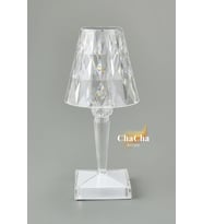 ChaCha Home Brilliant LED Lamba 25,5 cm - Kristal Kesim Masa Üstü Akrilik Gece Lambası & Dekoratif Abajur