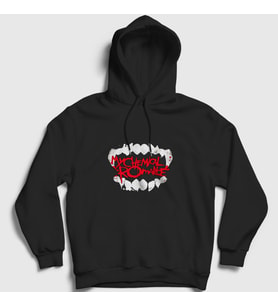 Presmono Unisex Siyah Teeth My Chemical Romance Kapüşonlu Sweatshirt 71631tt