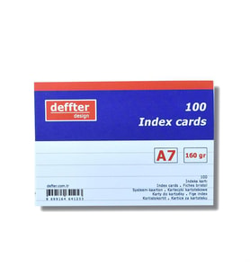 Deffter İndex Kartı A7 Beyaz Çizgili 64125-3