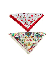 2 Li Saten Bandana Seti Saten Fular Saten Çanta Aksesuarı Özel Desen Bandana 45X50 Cm