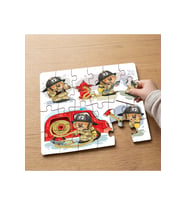 İtfaiyeci Ayıcık Tasarımlı 24 Parça Ahşap Çocuk Puzzle MPK1057