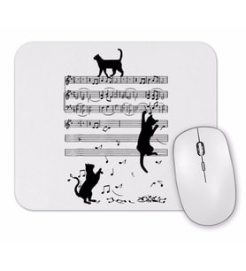 Notalar Müzik Cat Kedi Komik Mouse Pad