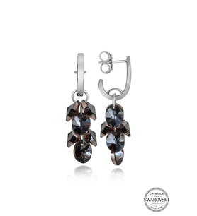 Swarovski Crystal Kadın Oval Salkım Gümüş Küpe