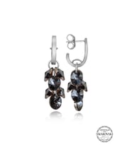 Swarovski Crystal Kadın Oval Salkım Gümüş Küpe