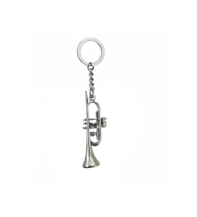 Trompet Figürlü Metal Anahtarlık – Unisex - Müzik Temalı Aksesuar