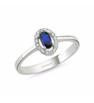Anturaj Altın Yüzük 0.30 Karat Oval AquaBlue (Çok Renkli)