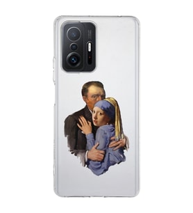 Xiaomi Mi 11T - 11T Pro Uyumlu Van Gogh & İnci Küpeli Kız Tasarımlı Şeffaf Telefon Kılıfı