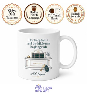 Otel Resepsiyonisti Hediye Kupa Check-in Misafirperver Karşılama Bardak Özel Tasarım