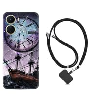Vivo Y16 Kılıf Silikon Boyun Askılı İpli Desenli Silikon Time 1749