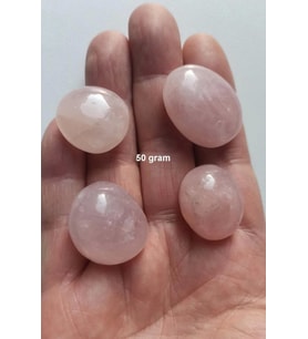 50 Gram Doğal Pembe Kuvars Tamburlu Parçalar 639