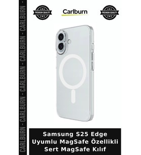 Samsung S25 Edge Uyumlu MagSafe Özellikli Sert MagSafe Kılıf Cep Aksesuar Cihaz Kabı