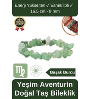 Özel Üretim Enerji Yükselten Esnek Ipli Başak Burcu Gerçek Yeşim Aventurin Doğal Taş Unisex Bileklik