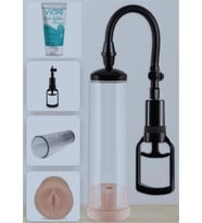 Vajina Başlıklı Penis Pompası Büyütücü Vakum Jel