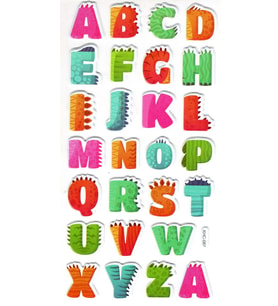 Sticker Kabartmalı Stiker Çıkartma Etiket (XHC088)-18x9 cm- Ayıcıklı Rakamlar