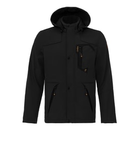 PRİFALDİ Su Ve Rüzgar Geçirmez Kürklü Softshell Erkek Mont (Siyah)