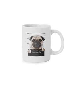 Kötü Köpek Pug Baskılı Kupa