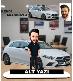 Kendi Aracınızla Size Özel Arabalı Karikatür Biblo