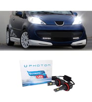 Peugeot 107 Led Xenon Uzun + Kısa Far Ampulü H4 Ultimate 9500 Lumens Yeni Seri Beyaz