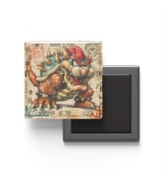 Bowser - Baskılı Buzdolap Magneti Kare - 9x9 cm