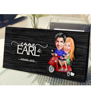 BK Gift Kişiye Özel Sevgililer Karikatürlü Kabartma Figürlü Ahşap Tablo, Duvar Dekoru, Arkadaşa Hediye, Özel Tasarım Ev Hediyesi-10 (Siyah)