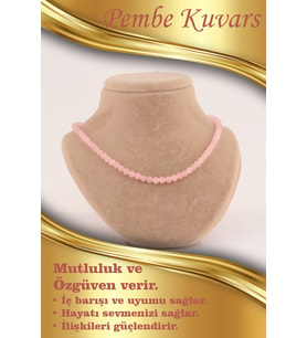 Pembe Kuvars 6mm Kolye (düğümsüz)