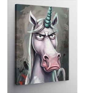 Kanvas Tablo Kızgın Tek Boynuzlu At Unicorn