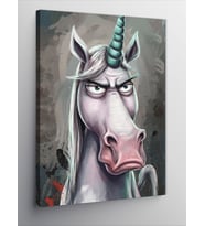 Kanvas Tablo Kızgın Tek Boynuzlu At Unicorn