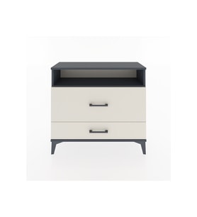 Arges Şifonyer Tek Raflı 2 Çekmeceli 88x30x80 Antrasit-Aytaşı