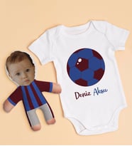 BK Kids Kişiye Özel Fotoğraflı Bebek Yastık ve Bebek Body Zıbın Hediye Seti - Model 5.5