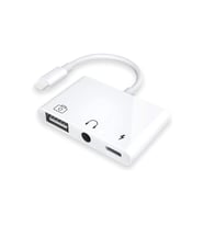 Winex 3in1 Lightning to 3.5mm Aux+UsbA OTG+Lightning Şarj Adaptör Dönüştürücü