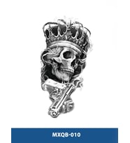 MXQB-010 ORTA BOY KURUKAFA KRAL DESEN GEÇİCİ DÖVME-TATTO