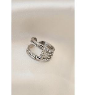 Ayarlamalı Silver Renk Metal Zirkon Taşlı Yüzük (Çok Renkli)