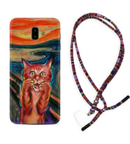 Samsung J6 Plus J7 Prime J7 Pro M20 Kılıf Boyun Asklı Rasta Silikon Tablo Cat 1788