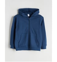 LCW Kids İndigo Kapüşonlu Basic Uzun Kollu Erkek Çocuk Fermuarlı Sweatshirt