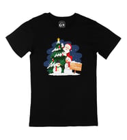 Mutlu Yıllar Santa Claus Siyah Tişört