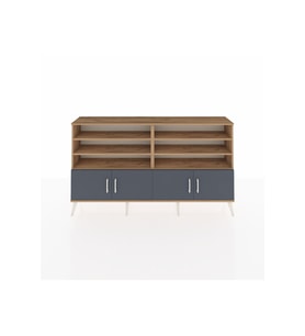 Arges Konsol 6 Raflı 4 Kapaklı 176x30x99 Çam-Antrasit/Aytaşı