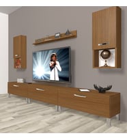 Decoraktiv Eko 270DA Slm Krom Ayaklı Tv Ünitesi Tv Sehpası (Ceviz)