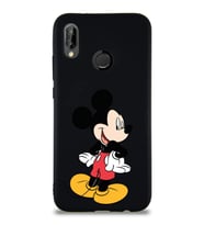 Huawei P20 Lite Soft Premier Kapak Mickey Mouse-D Tasarımlı Silikon Kılıf - Siyah (Şeffaf)