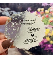 Epoksi Magnet Hediyelik - ETİKET DEĞİLDİR!! - Düğün, Söz, Nikah, Nişan Hatırası (Gümüş)