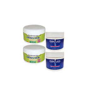 2 Adet Çörek Otu 200 ml Ağrı Kremi Green + 2 Adet 150 ml Kuyruk Yağı Kremi Painclass Vücut Ağrılarını Rahatlatıcı Set