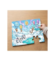 Sevimli Kutup Hayvanları Tasarımlı 24 Parça Ahşap Çocuk Puzzle