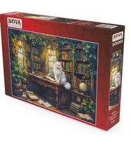 Nova Puzzle 1000 Parçalı Çalışma Masası ve Beyaz Kedi Puzzle - 41214