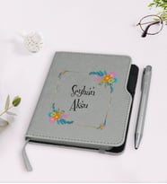 BK Gift Kişiye Özel İsimli Gri Termo Deri Defter Kalem Seti-13
