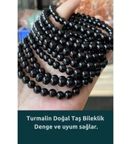 Nelleovana Turmalin Gerçek Doğal Taş Bileklik ( Denge Ve Uyum Sağlar ) 8 Mm Aa Kalite