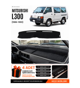 e-biz MITSUBISHI L300 (1986-1999) Uyumlu Torpido Örtüsü, Torpido Kılıfı - Siyah-Gri - MI010