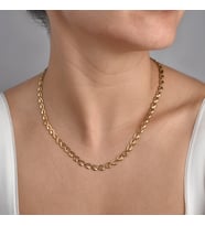 14 Ayar Altın Kaplama İtalyan Gösterişli Arpa Zincir Kolye - NP00104