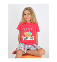 Kız Çocuk Kısa Kollu Kapri %100 Pamuklu Pijama Takımı 6/9 yaş